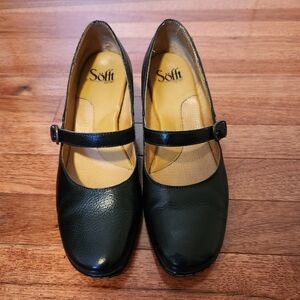 Black Mary Jane Wedge Heels